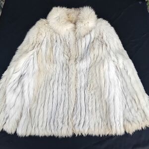 Saga Furs Elegant White Teddy Jacket